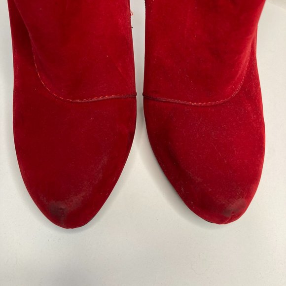 Stunning Charlotte Russe High Heel Platform Ankle Boots Size 6 Red - Picture 7 of 11